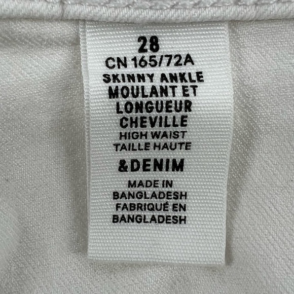 H&M &denim White High Waist Skinny Ankle Jeans Size 28 Women’s - Picture 2 of 6